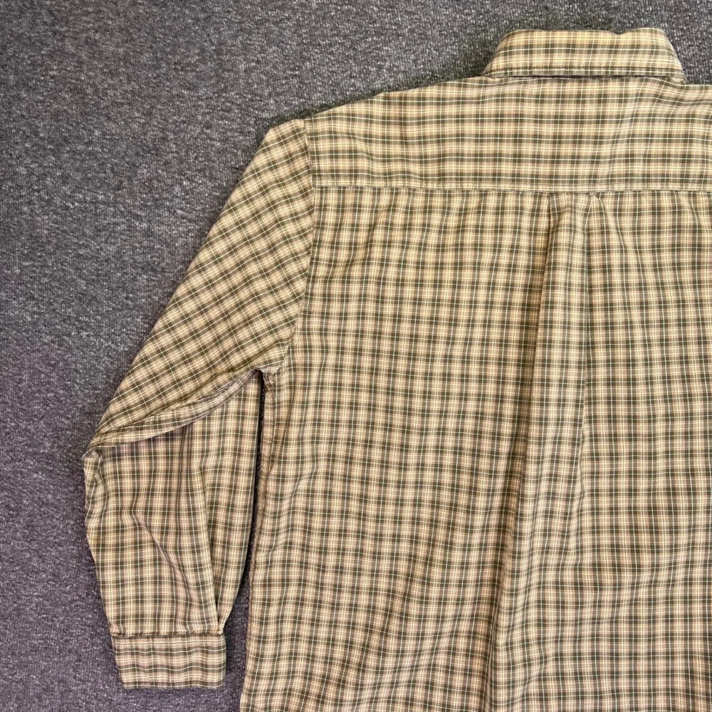Carhartt Plaid Button Down Shirt‎ Mens Large Olive Green Workwear Casual S147OLV